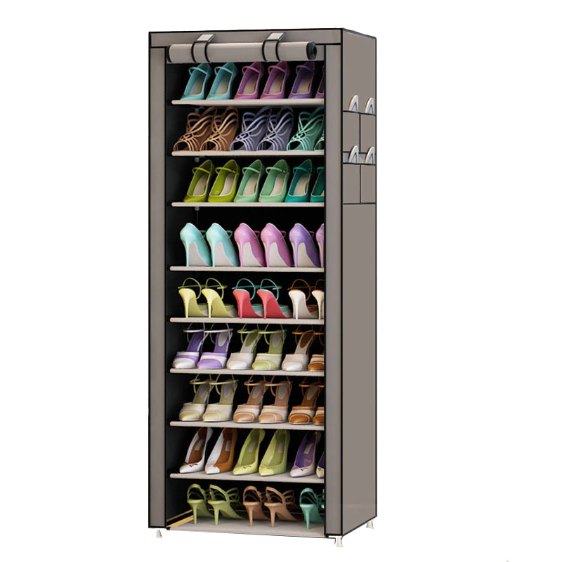 Case Shelves Shoes-Rack Cabinet Cloth Space-Saver Multi-Purpose Modern-Shoe DIY 9 9-Tier
