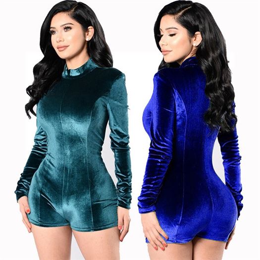 Bodysuits Tights Turtleneck Velvet Long-Sleeve Slim Sexy Autumn Women