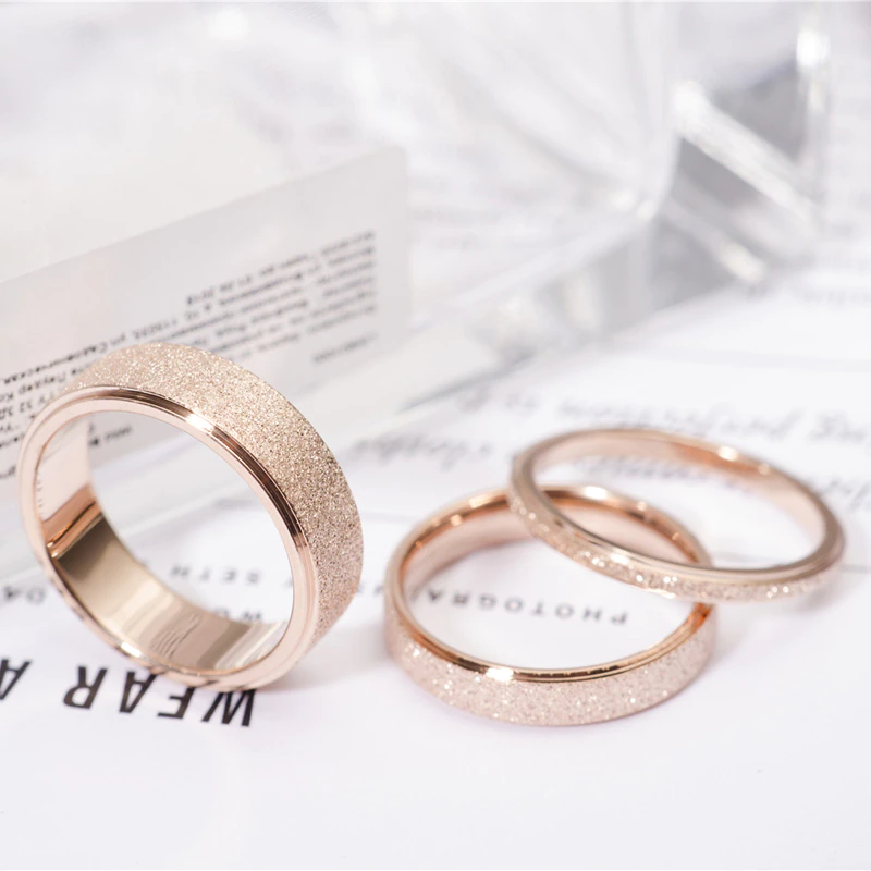 KNOCK Rings Jewelry Finger-Gift Rose-Gold-Color Stainless-Steel Girl Fashion Women High-Quality
