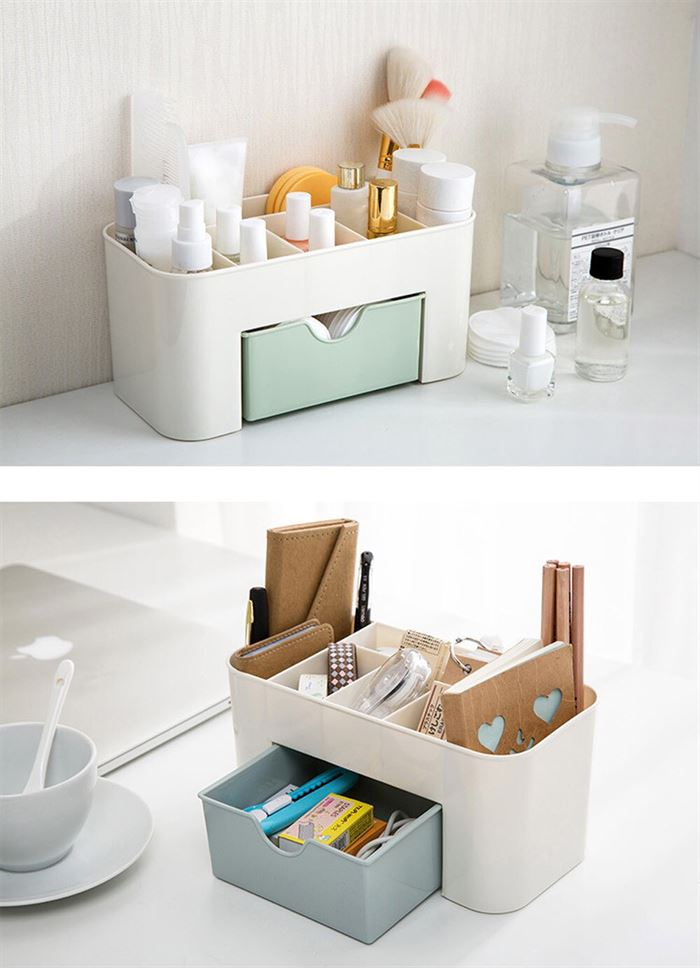 Storage-Box Makeup-Organizer Drawer Plastic Cotton with Swabs Escritori