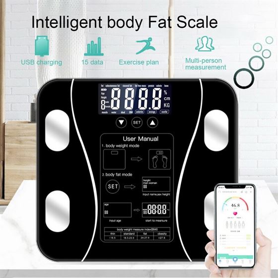 Body-Fat-Scale Balance Scientific Floor Digital-Weight Bathroom Bluetooth-App Android