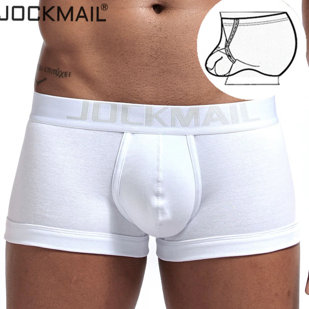 JOCKMAIL Shorts Gay Underwear U-Convex-Pouch Boxer Sexy Size-Ring Cotton Men Trunk Cockstraps