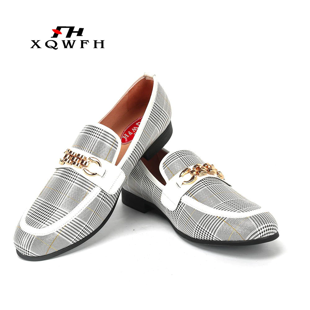 XQWFH Men Shoes Fashion Men's Casual Shoes Handmade Loafers Comfortable Breathable Men Dress Shoes