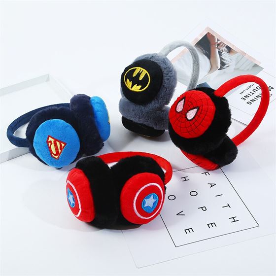 Cartoon Earmuffs Ears-Headbands Thicken-Cover Warm Sweet Girls Winter Kids Boys Super-Hero