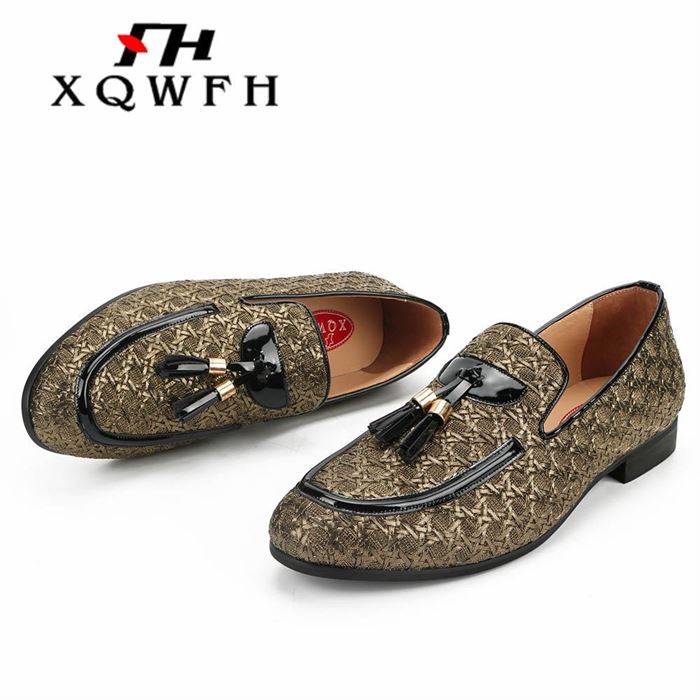 XQWFH 2019 Men Shoes luxury Brand Braid Leather Casual Driving Shoes Men Loafers Italian Shoes For Men Flat