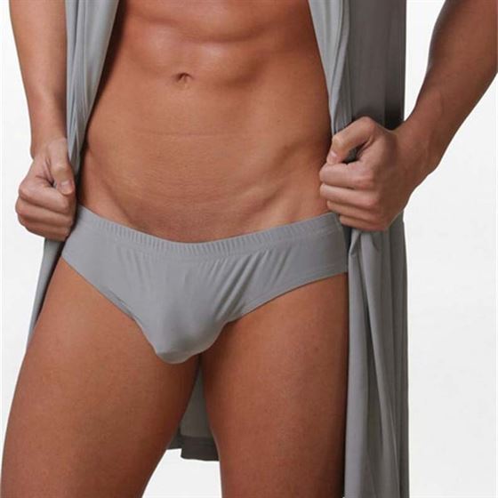 Men's Briefs Underwear Ice-Silk Low-Waist Sexy Breathable Male U-Convex Solid 
