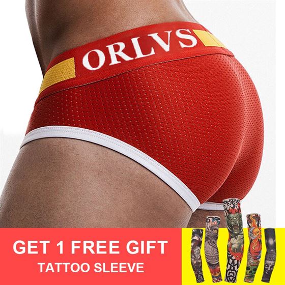 Gay Briefs Panties Shorts Men Underwear Slip Sexy Mesh Men Breathable Plus-Size Cotton