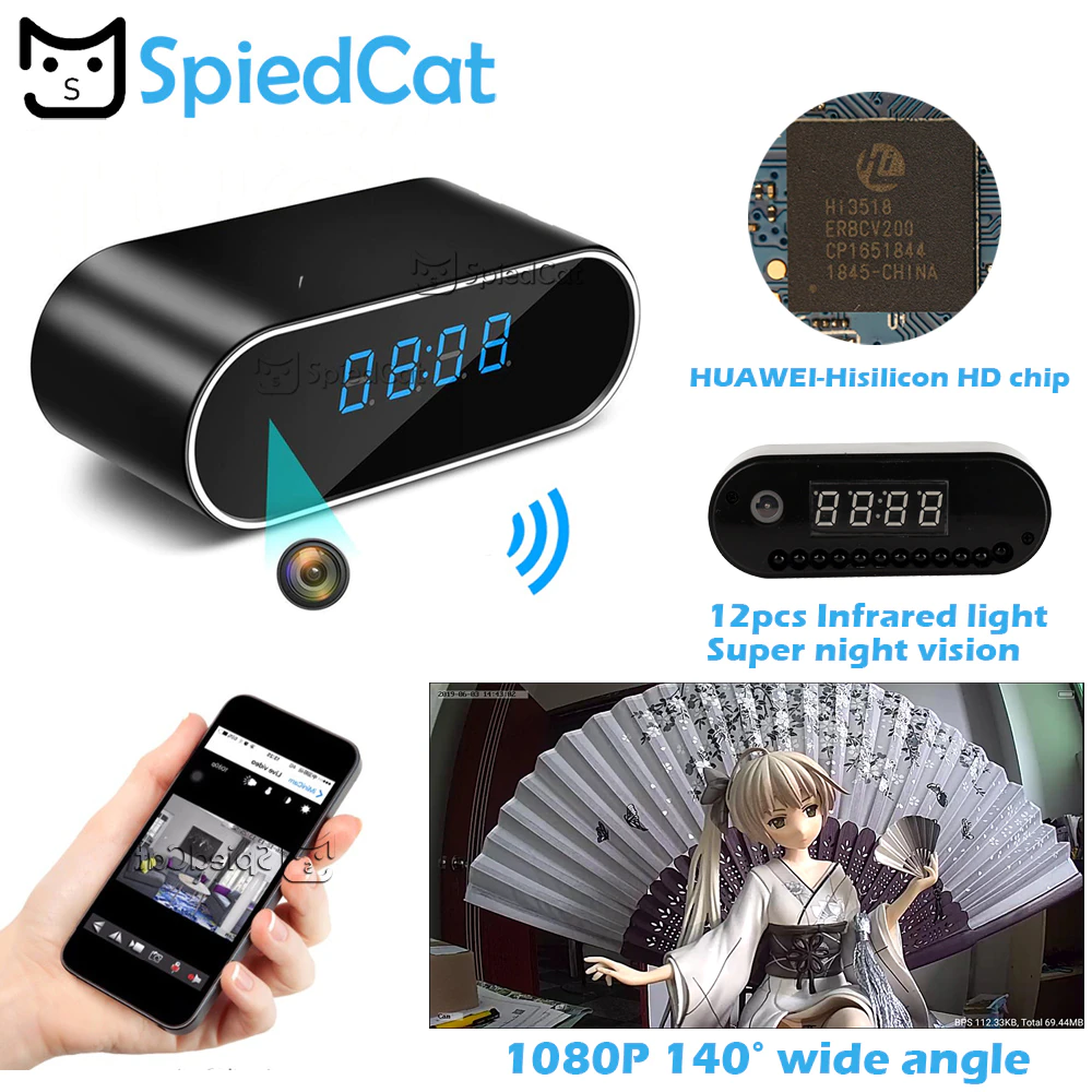Clock Camera Watch Remote-Monitor Time-Alarm Motion-Sensor Wifi Mini Night-Vision Security