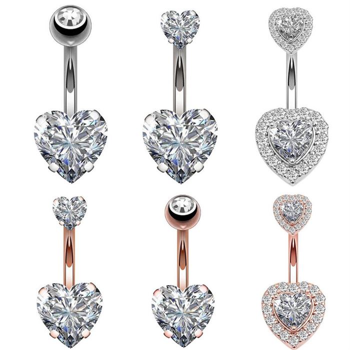 Piercing Earring Jewelry Button-Rings Navel Belly Heart-Style Sex-Body 1PC Steel