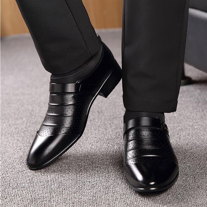 Men Shoes Wedding-Dress Slip Oxford Business Black Casual on