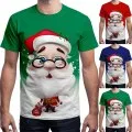 T-Shirt Homme Short-Sleeve Christmas Brand Clothing Santa-Print Plus-Size Unisex Adult