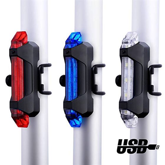 Bicycle-Light Bike Tail-Safety-Warning Rear Rechargeable Super-Bright LED
