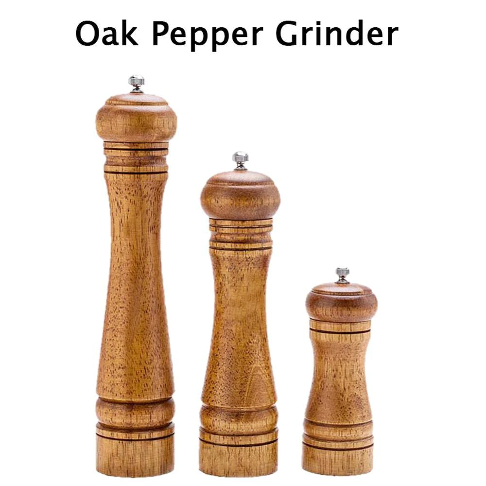 Salt Pepper-Mill Ceramic-Grinder Kitchen-Tool Oak-Wood And with 5-8-10-Cruet Multi-Purpose