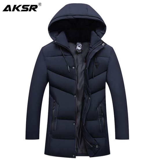 AKSR Men's Winter Coat Coats-Jackets Parkas Windbreaker Hooded Warm Thick Large-Size