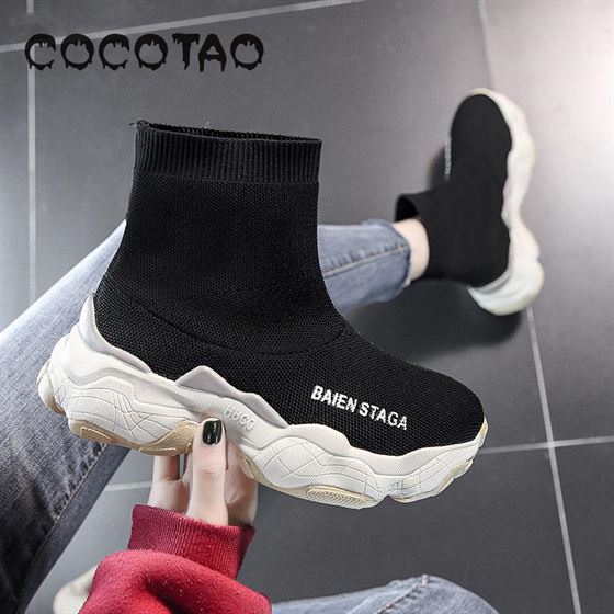 2019 Summer New Student Shoes Stretch Breathable Socks Shoes Of Super High Fire Leisure Web Celebrity Help Movement For Women's