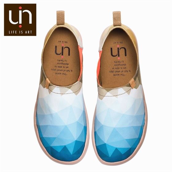 UIN Morning Original Design Painted Canvas Shoes Men Fashion Loafers Wide Feet Blue Sneakers Lightweight Comfort Casual Shoes