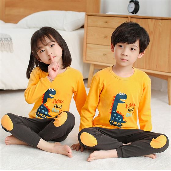 Kids Pajamas Nightwear Girls Sleepwear Baby Infant Autumn Cotton Boys Cartoon Children's