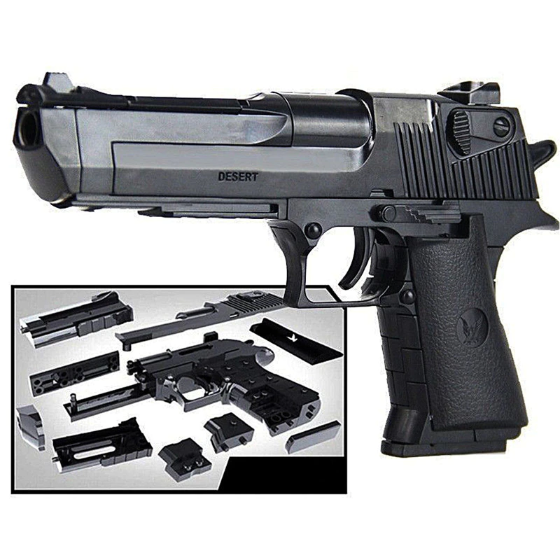 Police SWAT DIY Toy Gun Desert Eagle LegoINGLs Model Building Blocks Weapon Assembly