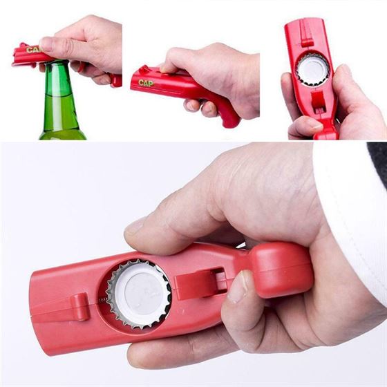 Bottle Beer Cap Gun Opener-Bar-Tool Gun-Shaped Launcher Shooter Re Drink-Opening Portable