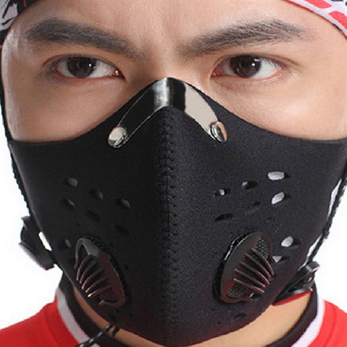 Pollution-Mask 2-FILTERS Anti-Fog Adult ACTIVATED-CARBON-FILTER with Washable