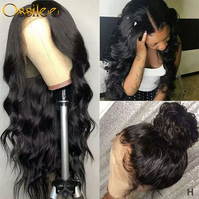 Ossilee Lace Front Wig Body Wave 360 Lace Frontal Wig Brazilian Remy Lace Front Human Hair Wigs 150% 130% Density High Ratio