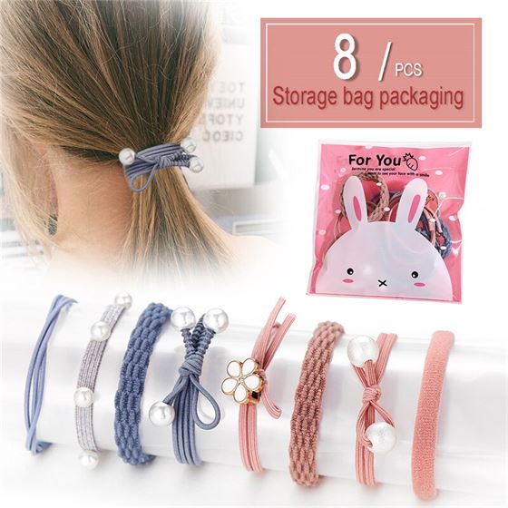 Heart Knot Elastic Hair Band For Women Girls New Fashion Star Round Cartoon Ponytail