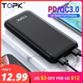 TOPK 10000mAh Power Bank 18W USB Type C External Batteries QC3.0 PD Two-way Fast Charging Powerbank for Samsung Xiaomi Huawei