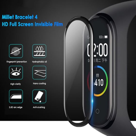 Protective-Film Bracelet Smart Wristband Mi-Band4-Band 4-Not-Tempered-Glass Full-Screen