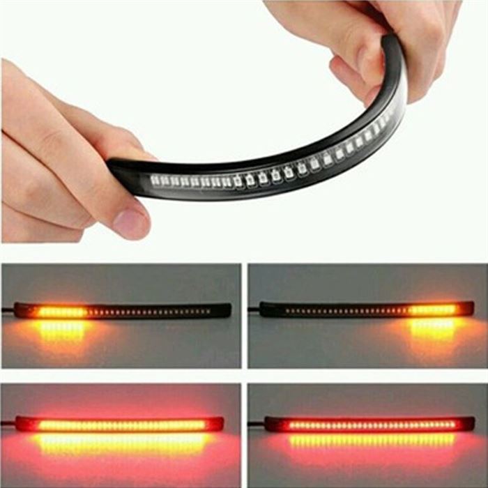 LED Motorcycle Lamp Strip Light-Bar Rear-Brake-Stop-Bulb Tail Tail-Turn-Signal 3014 Flexible