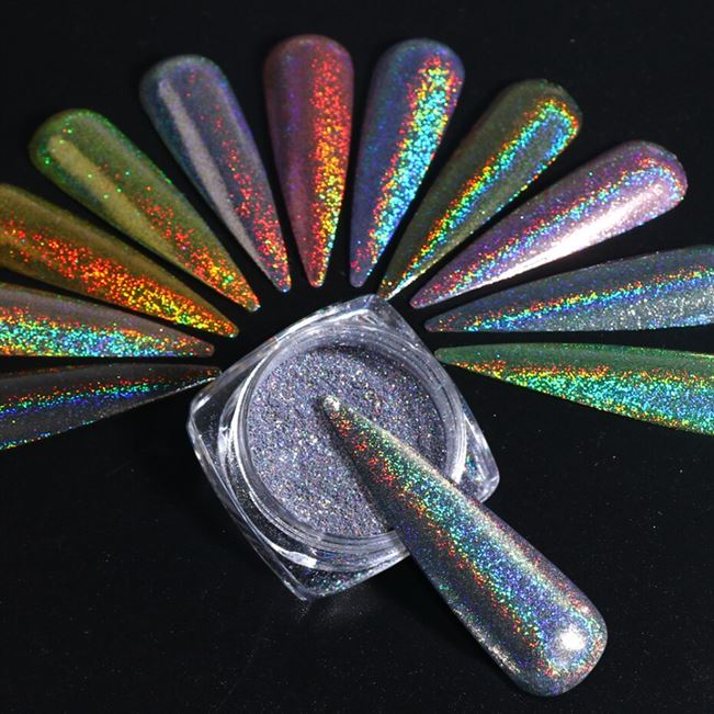 1g Glitter for Nails Holographic Dip Powder Mirror Polishing Chrome Pigments Nail Art