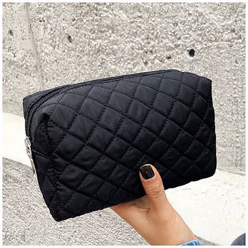 Pouch Cosmetic-Bag Toiletry-Organizer Makeup-Case Storage Black Orange Travel Multifunction