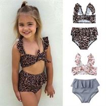 Bikini Swimsuit Beach-Flower Leopard Baby-Girl Toddler Summer Cute