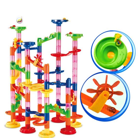 Building-Blocks Maze-Balls Track Educational-Toys Construction-Marble DIY Children Gift