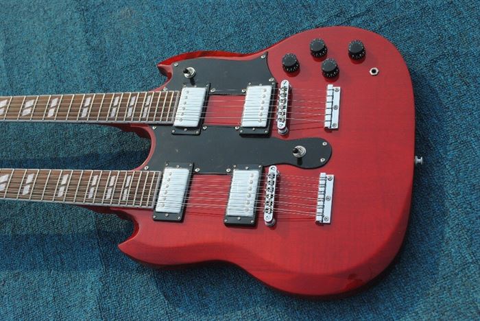 Electric-Guitar Rosewood Custom Factory 6-Strings Double-Neck Wine 12 Fretboard-Offer