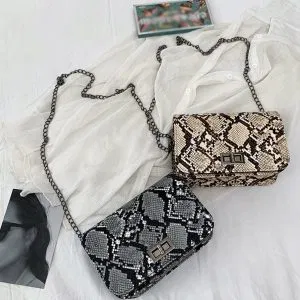Women Bags Messenger-Bag Crossbody-Bags Serpentine Snake-Print Shoulder Small Girls Designer