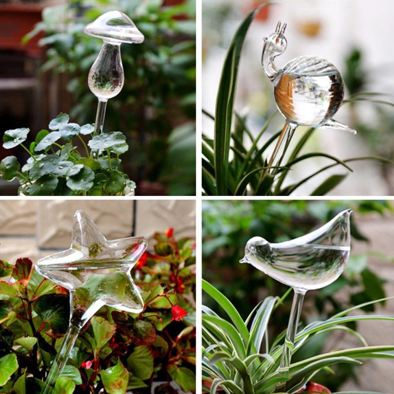 Watering-Device Flowers-Plant-Decorative Clear-Glass Houseplant Automatic Bird 12-Shapes
