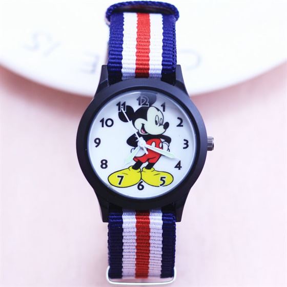 Clock Wristwatches Christmas-Gift Mickey Girls Sports Boys Children Luxury Nylon And