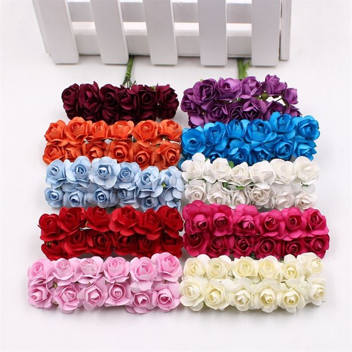 Mini Scrapbooking-Craft Paper Rose Fake-Flower Diy Wreath Gift Wedding-Decoration Handmade