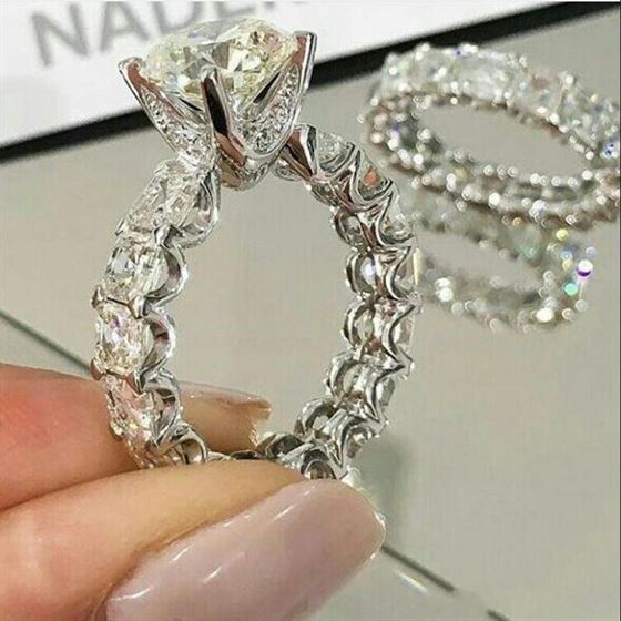Unique Design Promise ring 1.2ct Simulated Diamond Cz 925 Sterling silver Engagement Wedding Band Rings for women men Jewelry