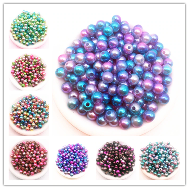 Acrylic Round Pearl Beads Necklace Bracelet Diy Jewelry-Making Dia Wholesale 10mm 
