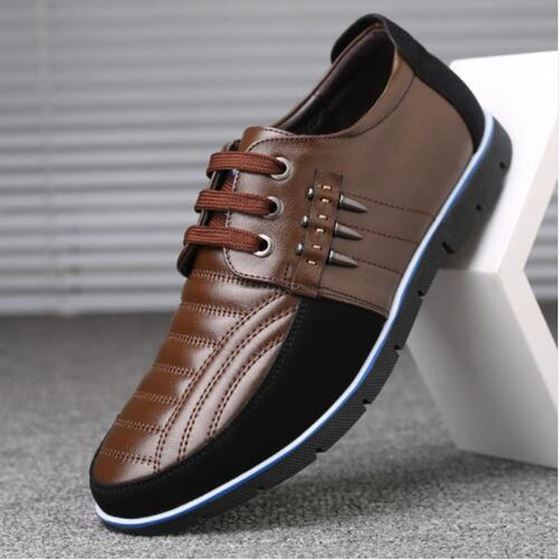 QWEDF Men's Shoes Comfortable Big-Sizes Fashion-Design Genuine-Leather High-Quality Solid