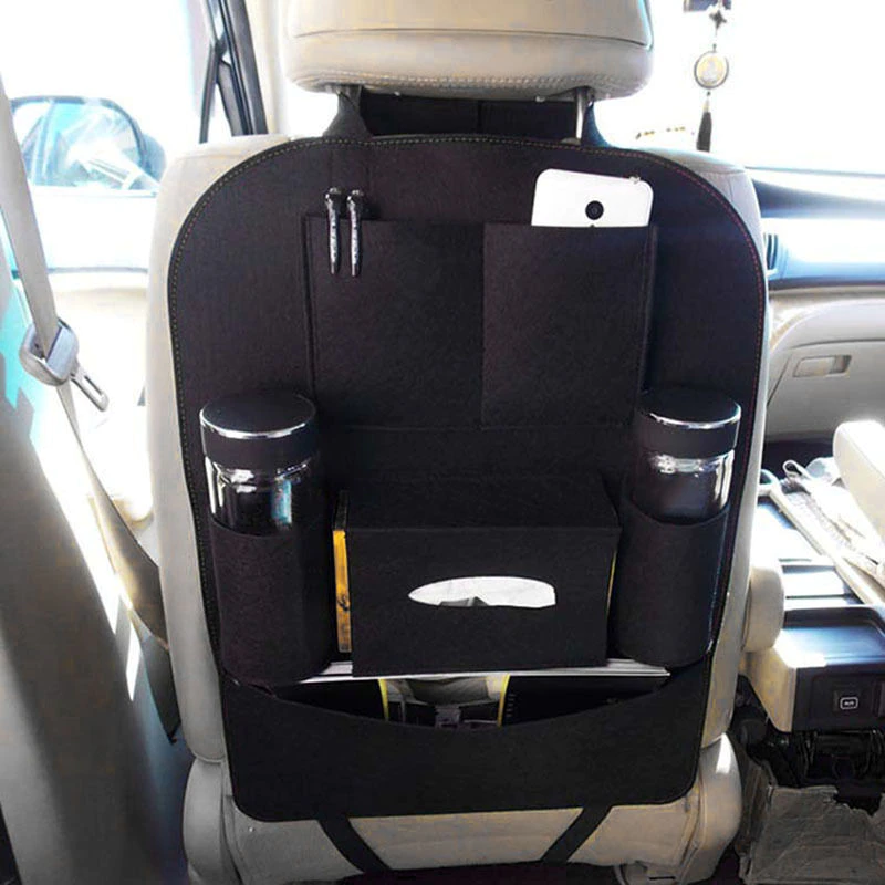 New Auto Car Seat Back Multi-Pocket Storage Bag Organizer Holder Accessory Black