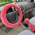 Steering-Wheel-Covers Car-Interior-Accessories Hand-Brake Faux-Fur Universal Plush Winter