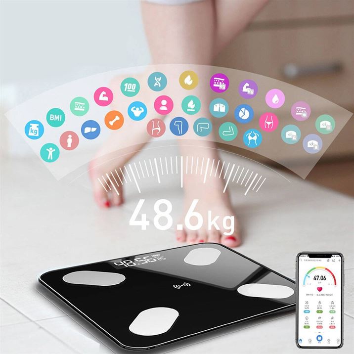 Bathroom-Scales BMI IOS Digital Bluetooth Wireless-Weight-Scale-App Smart Android