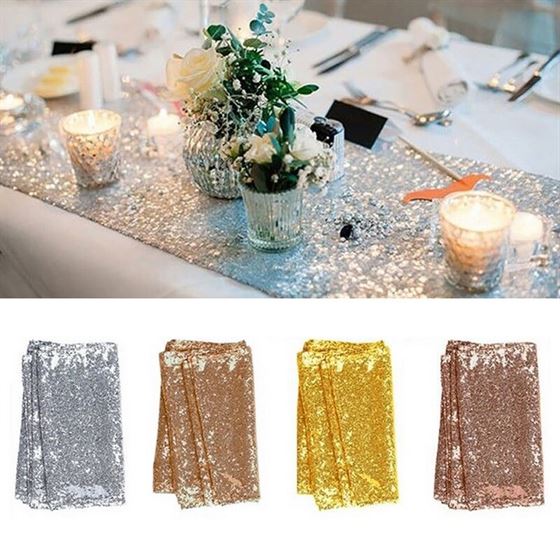 Runners Tablecloth-Decor Glitter Sequin-Table Wedding Hot Home for Party Banquet 4-Color