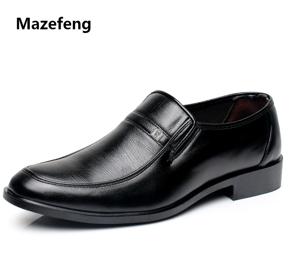 Mazefeng Dress-Shoes Square Business Fashional Male Round-Toe Men