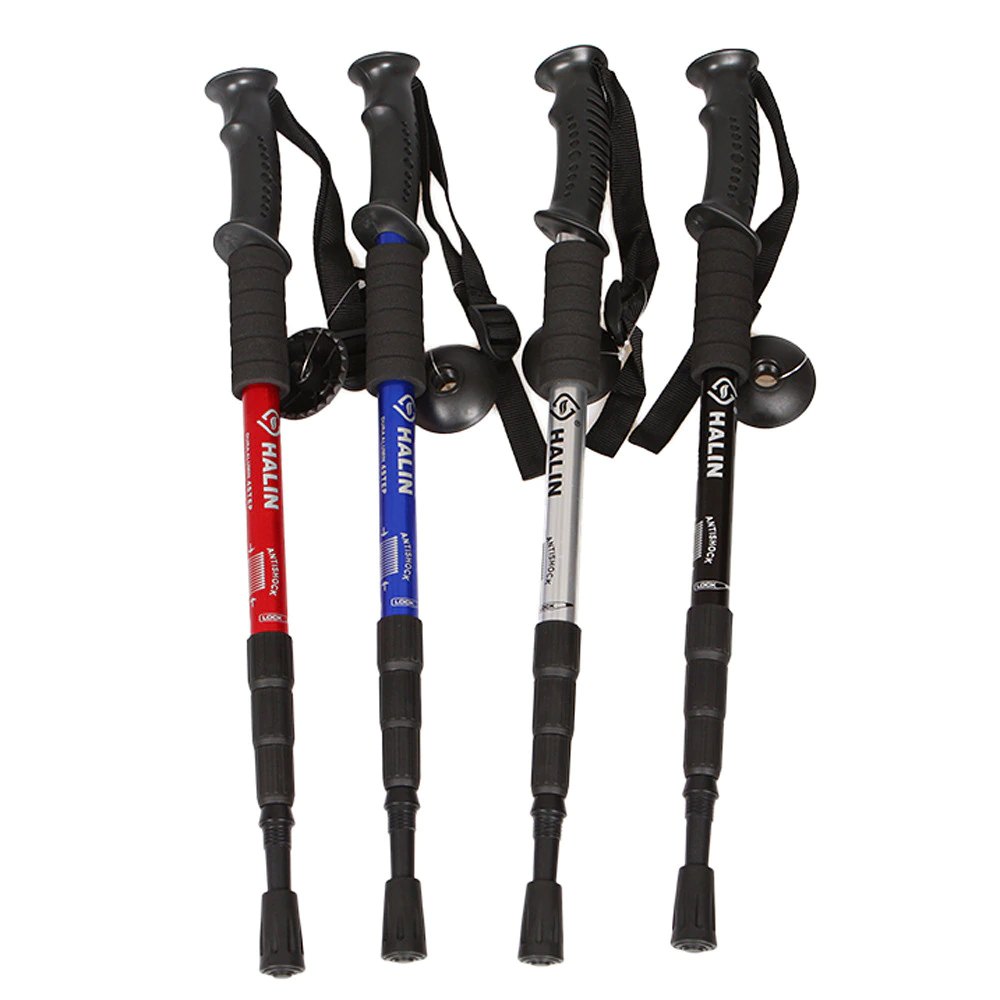 Canes Trail-Poles-Stick Trekking Survival Adjustable 4-Sections Outdoor Camping Anti-Shock