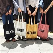 Canvas Tote Concise-Letter-Printing Fashion Cotton Women Ladies Bag Duty