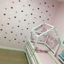 Wall-Sticker Nursery Heart Home-Decoration Baby-Girl for Kids Bedroom