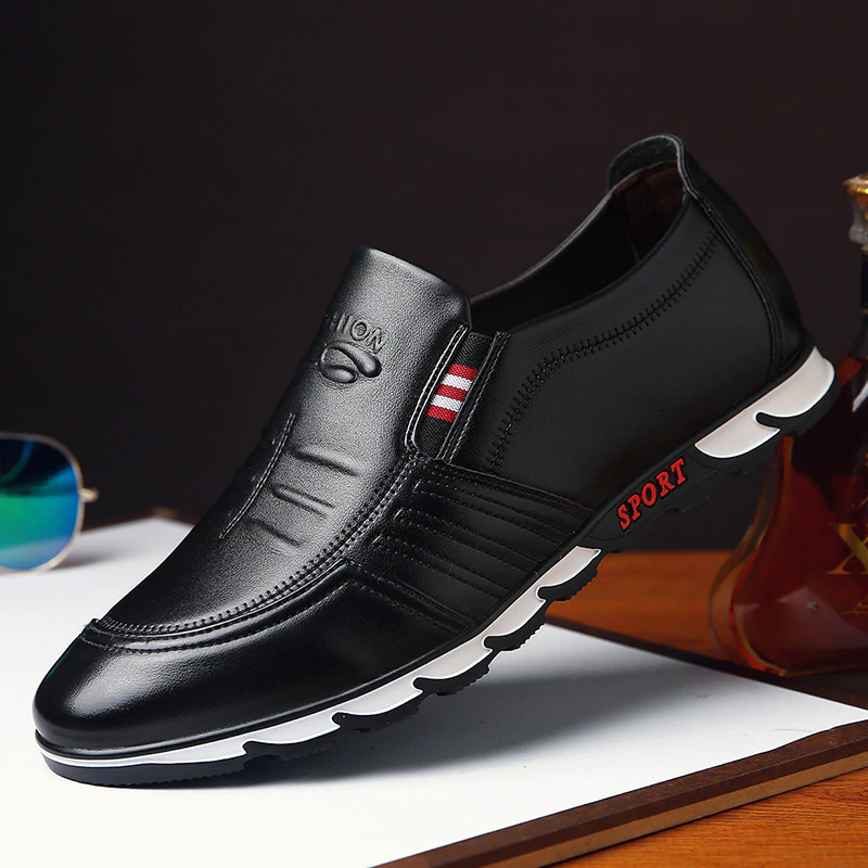 Shoes Driving Moccasin Men Mens Loafers Slip-On Black Soft Brand Formal-Dress Fashion